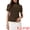 Coffee, variant on Women's Mock Turtle Neck Short Sleeve Top Sheer Mesh Shirts S Coffee