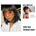 thumbnail image 2 of Natural Straight Bob Cut With Bangs Human Hair Glueless, 2 of 16