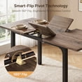 thumbnail image 4 of Noelse Extendable Dining Table Set with Benches, 63" Space Saving Kitchen Dining Table for 6 People, Modern Wood 3-Piece Dining Room Set, Gray, 4 of 10