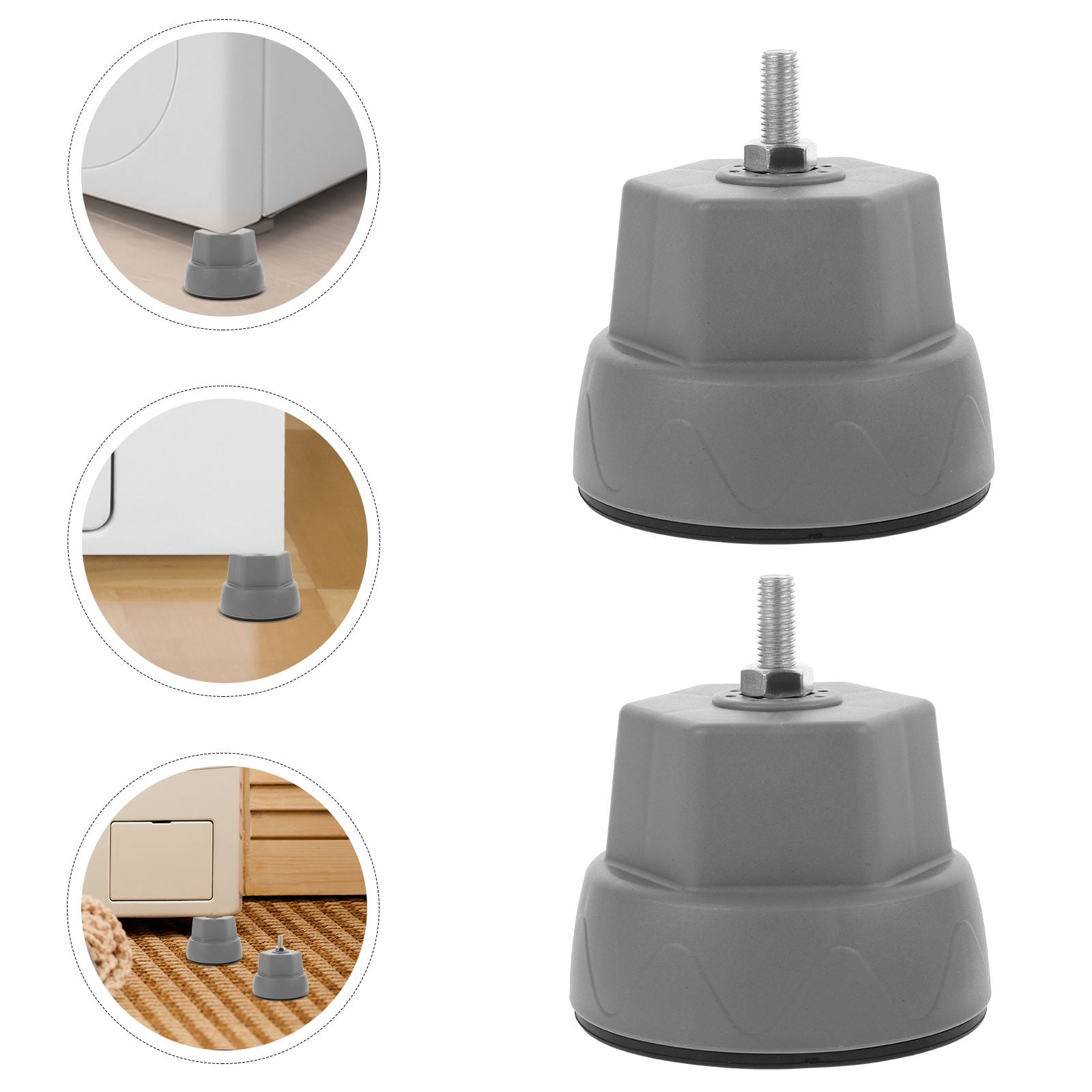 WEAVILUX Washer Anti Vibration Pads Washing Machine Stabilizer Grey 4Pcs for Appliance Users