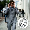 thumbnail image 3 of Minnieouse Anillo para hombre, joyería de mano portátil chapada en acero inoxidable, decoración de vestimenta informal, círculo, regalo para Ropa, zapatos y accesorios Miscelánea Plata Tamaño 10, 3 of 6