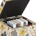 thumbnail image 4 of Adeco  Floral Printed Linen Cube Storage Ottoman Footrest Footstool Flower, 4 of 10