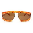 thumbnail image 2 of Flat Top Racer Bridgeless Rectangular Oval Double Rim Retro Sunglasses Orange Gold - Brown, 2 of 4