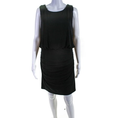 

Laundry by Shelli Segal Womens Beaded Ruched Dress Black Size 10 Petite