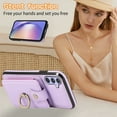 thumbnail image 3 of Asuwish Compatible with Samsung Galaxy A15 5G/4G Wallet Phone Case Screen Protector Ring Crossbody Strap Stand Credit Card Holder RFID Cell Cover for A 15 G5 15A Women Girls Purple, 3 of 8