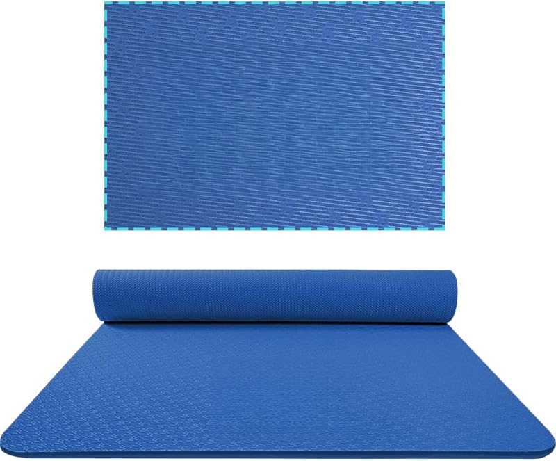 Ha Extra Thick TPE Yoga Mat - 72"x 32" Thickness 1/2 Inch -Eco Friendly SGS Certified - With High Density Anti-Tear Exercise Bolster For Home Gym Travel & Floor Outside