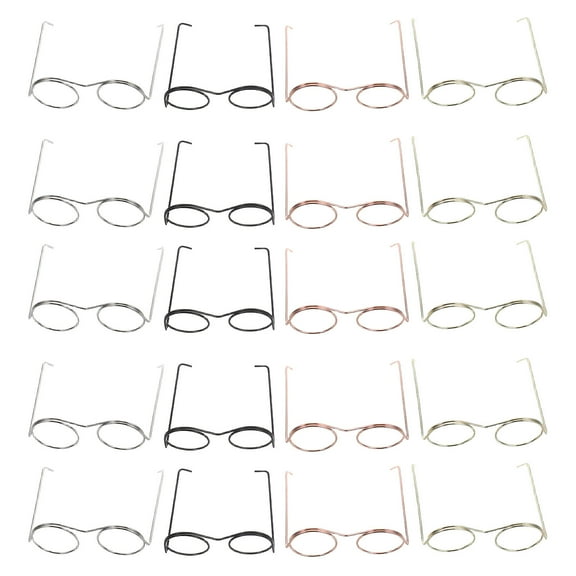 Homoyoyo Mini Glasses for Plush Figures Rose Tone Crafts Supplies Back to School Projects Accessories