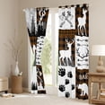 thumbnail image 3 of Feelyou Bear Deer Curtains Pack of 2 (42x84 Each), Brown Patchwork Plaid Curtains Blackout, 3 of 6