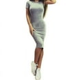 thumbnail image 2 of MYG Mode Femmes Manches Courtes Bodycon Casual Soirée Cocktail Mini Robe, 2 of 9