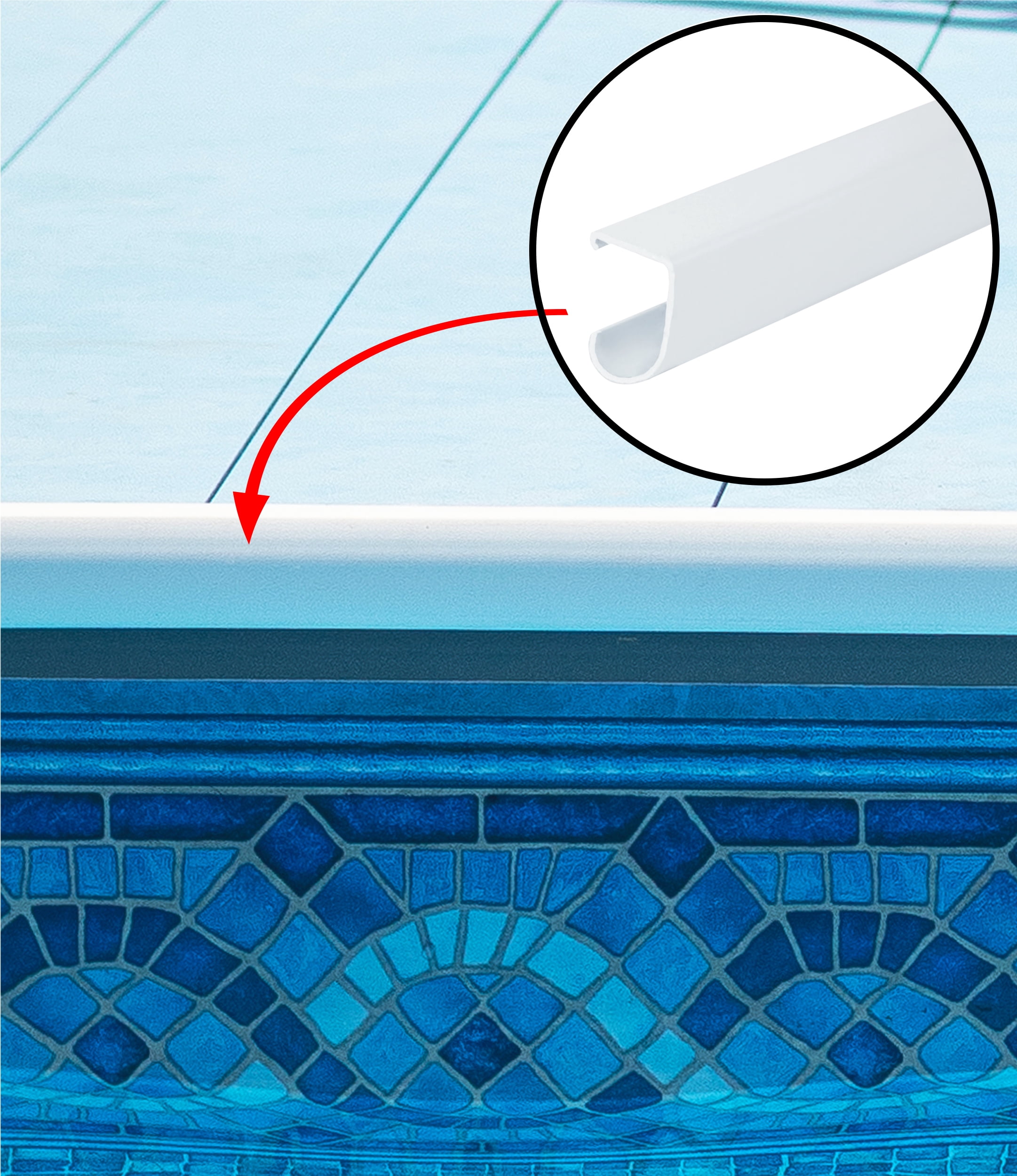 Coping Kit for use with Kayak Pools, 1 1/4 Inch by 8 Foot Sections, Single Piece