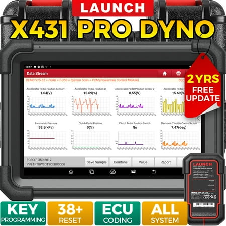 LAUNCH X431 PRO DYNO Car Diagnostic Scan Tool Bi-directional All-System Scan, CANFD DOIP, 37+ Services, ,2 Year Free Update