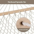 thumbnail image 4 of 2 Person Hammock with Spreader Bars, Rope Hammock with Pad for Outside, 450 LBS Weight Capacity, Light Brown, 4 of 6