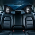 thumbnail image 4 of Car Headrest Covers Scary Face Printing Auto Seat Universal Elastic Headrest Protector with Glowing Eye Design Funny Halloween Decor for Interior Vehicle Truck SUV 11 Inch, 4 of 8
