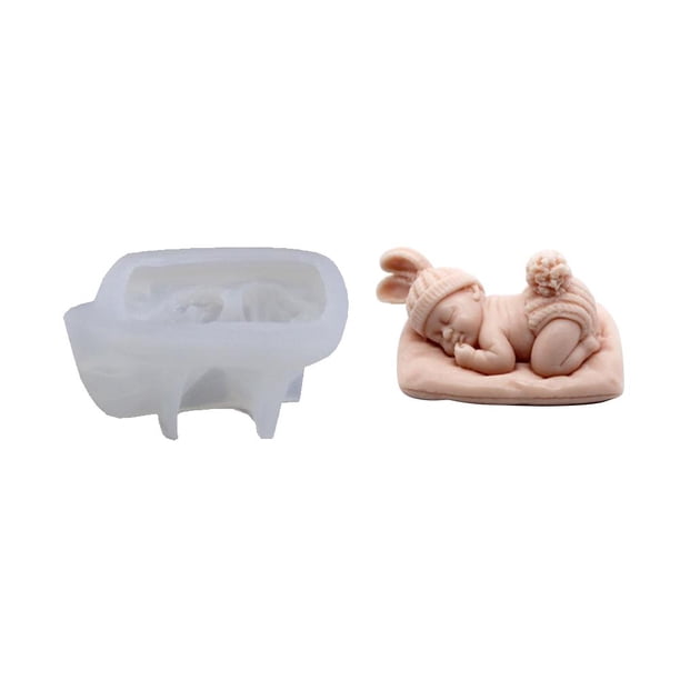 Molde de vela 3D Sleep Baby silicona Aromath cera molde para cocina suministros para hornear Ndcxsfigh Libre de BPA