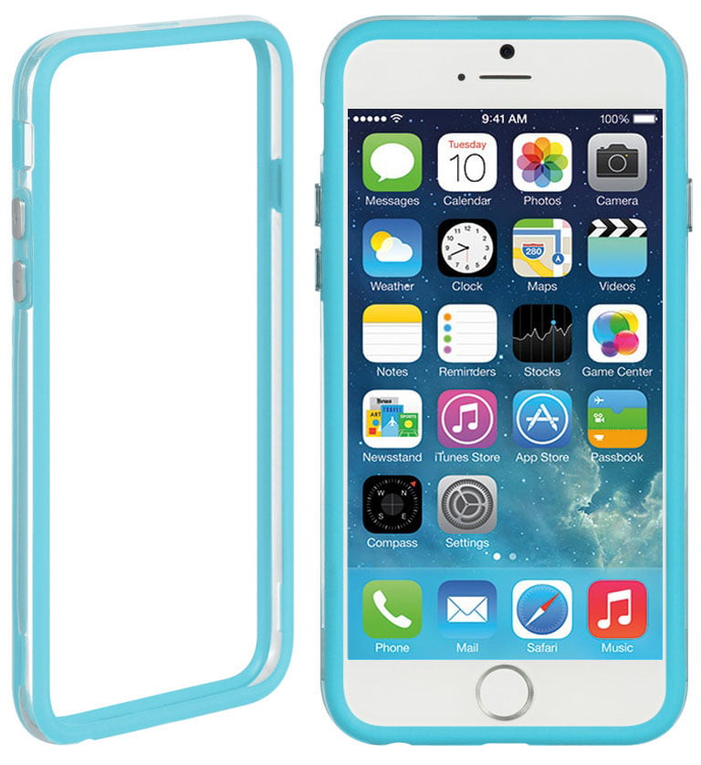 BABY BLUE TPU BUMPER FRAME CASE SLIM COVER FOR iPHONE 6 PLUS (5.5") -