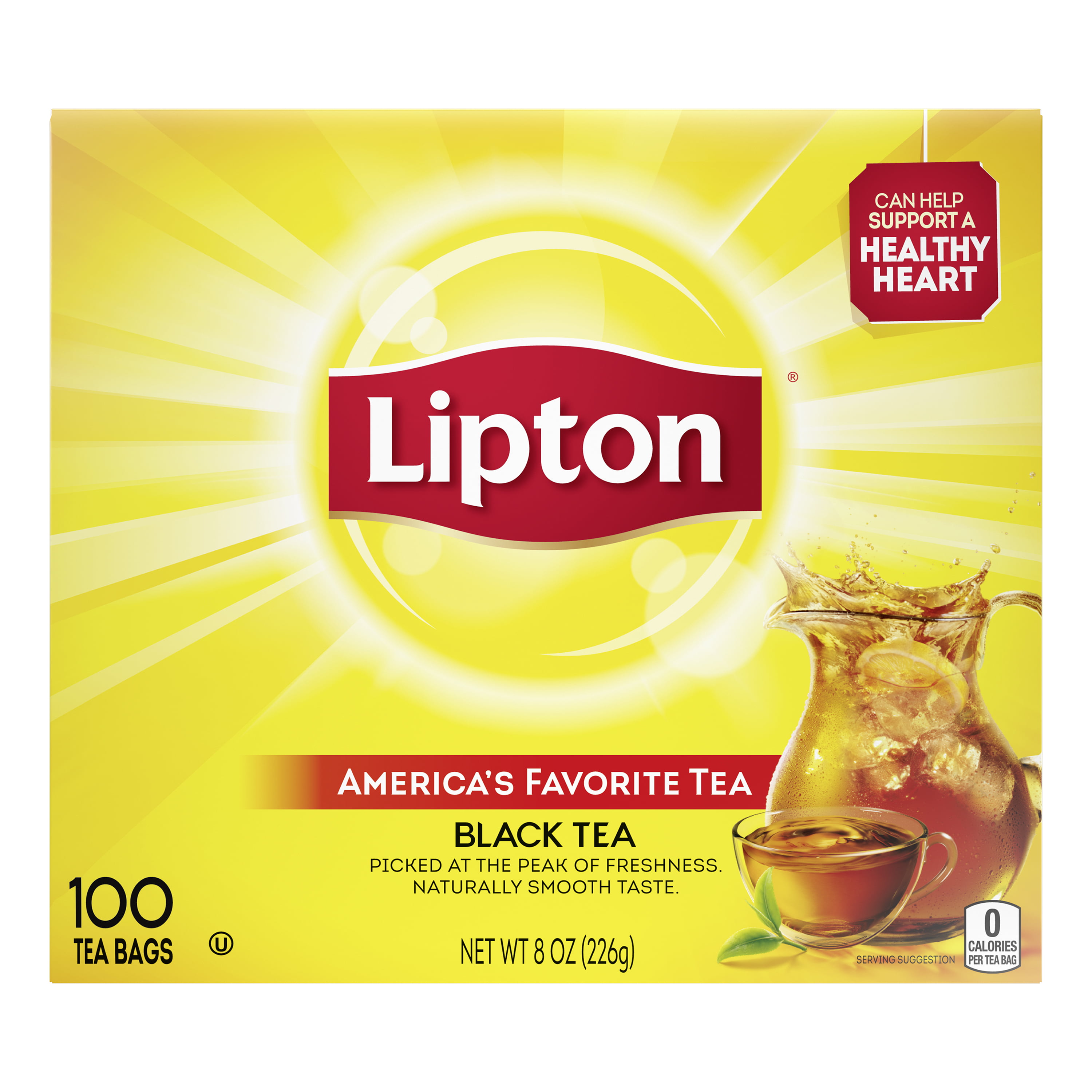 Lipton Black Tea, Tea Bags 8 oz 100 Count, Wal-mart, Walmart.com.