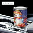 thumbnail image 5 of SKYSONIC Christmas Snowman Tumbler Stainless Steel Double Wall Vacuum Reusable Insulated Mug with Straw and Built-in Coaste for Cold and Hot Beverages, 12oz, 5 of 7