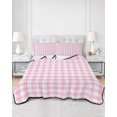 thumbnail image 3 of Pink Twin XL Size Down Alternative Comforter, Lightweight Comforter Quilt Bedding Set with Pillow Shams Country French Rustic Buffalo Plaid Modern Art All Seasons Bed Comforter Duvet Insert 68"x98", 3 of 7