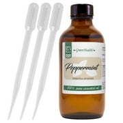 Peppermint Essential Oil - 4 fl oz  - Pure Natural with 3 Free Droppers