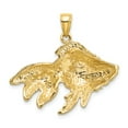 thumbnail image 4 of FB Jewels 14K Yellow Gold Gold fish Textured and High Polish Pendant, 4 of 4