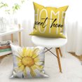 thumbnail image 5 of Spring Summer Flowers Yellow Throw Pillow Covers 18x18 Set of 4,Sweet Home Bless Decorative Pillow Cases for Bedroom Sofa Couch, 5 of 6