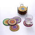 thumbnail image 3 of Cateissary Posavasos con pintura de cristal de 8 piezas para beber café, té de la leche, mantel individual reutilizable para cocina, comedor, de Bar, Artesanía Tipo 1 Cateissary HA070454-01, 3 of 6