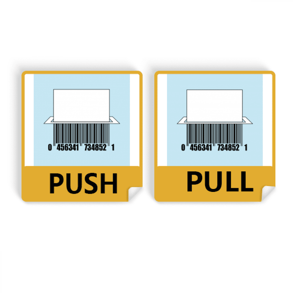 Barcode Cutting Paper Crushing Push Pull Door Sign Vinyl Stickers Shop