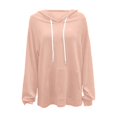 thumbnail image 4 of kpoplk Women's Letter Print Long Sleeve Hooded Sweatshirt Pullover Hoodie Tops(Pink,M), 4 of 5