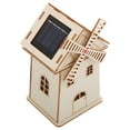 thumbnail image 4 of Shisuyan DIY Solar Powered Windmill Model Unfinished Wooden Windmill House Prop Science Toy for Kids Reliable Solar Science Experiment Assembly Solar Power Toy, 4 of 9