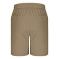 thumbnail image 4 of HAOTAGS Mens Elastic Waist Shorts with Pockets Casual Outdoor Sport Shorts for Spring Summer Khaki Size S, 4 of 5