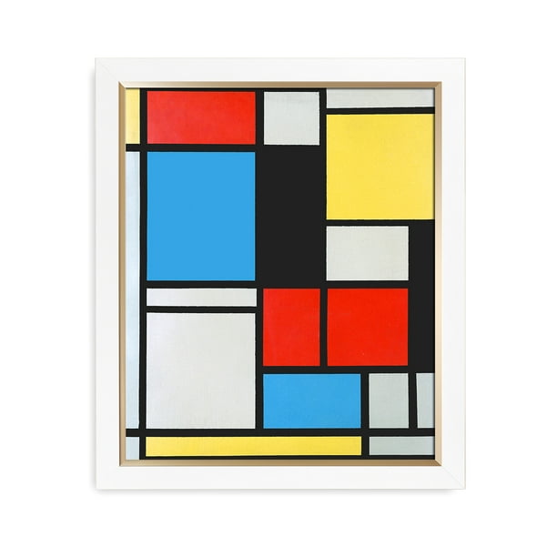 DECORARTS Ater Piet Composition in Blue, red and Yellow Lithograph in Colours. Prints Canvas Art for Home Decor. 20x24, Framed Size: 23x27… - Walmart.com