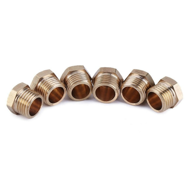 6pcs Threaded Pipe Stop Brass Plugs G1/4 Pipe Inserts Pipe Plugs with Hexagons User Friendly Sealing Solution for Pipe