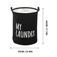 thumbnail image 3 of Hauiodp Foldable Canvas Clothes Hamper, Portable Fabric Laundry Basket with Handles, Waterproof Freestanding Laundry Hamper, Large Storage Baskets for Office, Bedroom, Clothes, Toys, 3 of 4