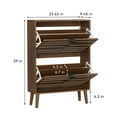 thumbnail image 2 of Medieval Modern Shoe Cabinet with 2 Flip Drawers, Segmart 23.62" Farmhouse Storage Organizer for Entryway, Hallway & Living Room, Walnut Finish, 2 of 9