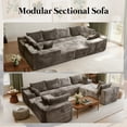 thumbnail image 5 of Kelyda 139'' U Shaped Sectional Couches, Modern Modular Boneless 8 Seater Large Foam Cloud Sofa Light Coffee, 5 of 8