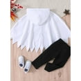 thumbnail image 4 of Usaibhir Baby Toddler Halloween Outfits Boys&Girls Ghost Hooded Cape Top Black Pants Set Dress up one-cloak costume 6-24M, 4 of 10