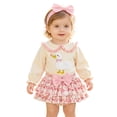 thumbnail image 5 of Gubotare Newborn Baby Girl Fall Clothes Silly Goose Long Sleeve Romper Overalls Tutu Skirts Set Infant Farm Goose Outfit (Beige, 3-6 Months), 5 of 6
