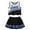 Black, variant on Girls Outfits&Set Girls' Cheerleading 3 Piece Set Sleeveless Top Skirt Headband for Young Girls Ideal for Casual Outdoor Play and School Activities