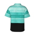 thumbnail image 4 of Xecao Teal Turquoise print Hawaiian shirt - a stylish short-sleeve button-down for men, perfect for casual beach and tropical outings., 4 of 9