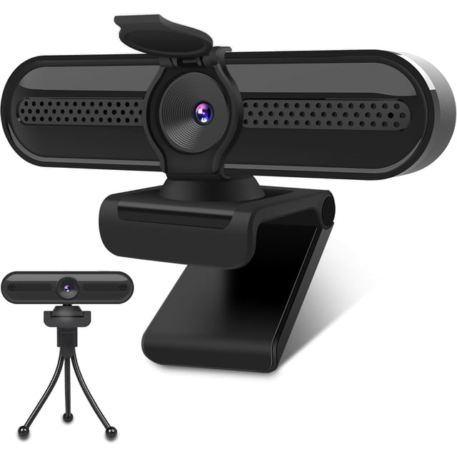 2K 50FPS Webcam for PC/, Computer Camera with Fill RGB Lights, 2 Noise-Canceling Microphone, Autofocus and Tripod for Meeting, Live Streaming, Video Calls, Gaming, Works with Zoom, Skype, Teams