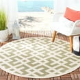thumbnail image 3 of SAFAVIEH Courtyard Alvin Geometric Indoor/Outdoor Area Rug, Green/Bone, 5'3" x 5'3" Round, 3 of 11