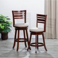 thumbnail image 5 of Newboti Furniture 24" Counter Height Slat Back Swivel Stool, Cherry Finish, Beige Fabric Seat 17626, 5 of 9