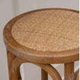 thumbnail image 4 of Linon Billy 24" Wood Backless Rustic Counter Stool Round Rattan Seat in Brown, 4 of 7