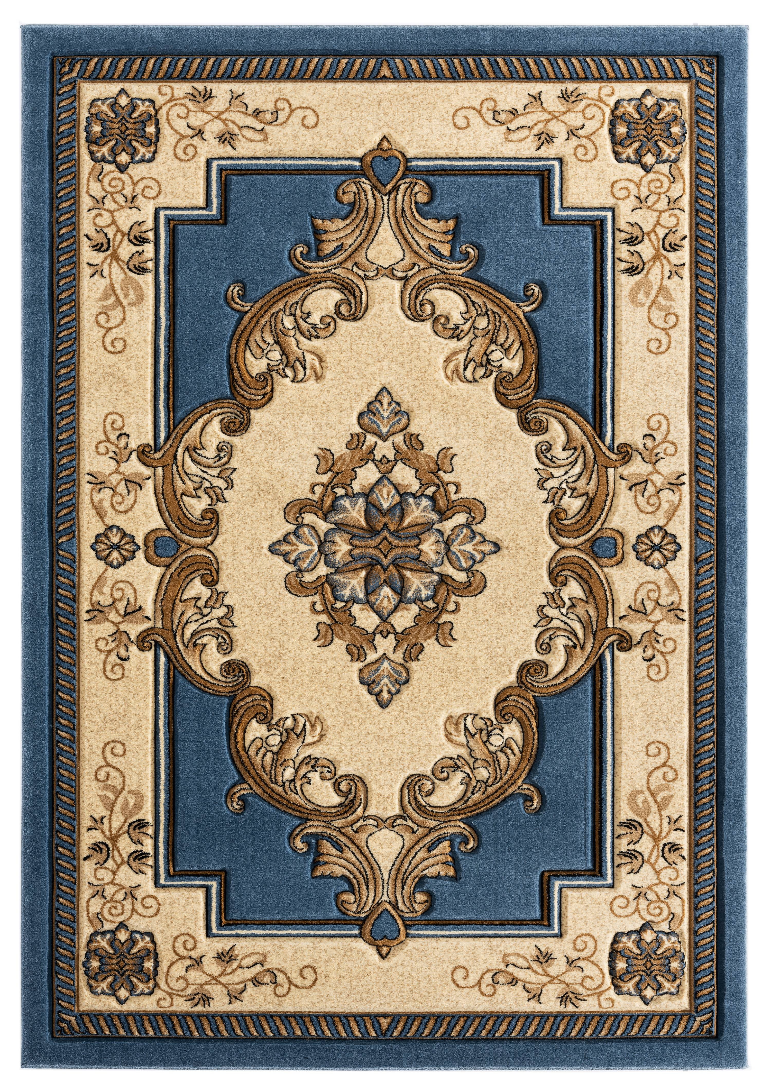 United Weavers Drachma Patras Traditional Medallion Accent Rug, Blue, 1'10" x 2'8"