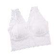 thumbnail image 3 of Sujetador de mujer de encaje Sexy Bralette Girl Elástico con correa de hombro ancha Sujetador Ropa interior de mujer, Blanco Methold AP001220-01B, 3 of 7