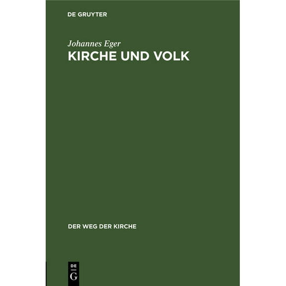 Weg Der Kirche: Kirche Und Volk (Hardcover)