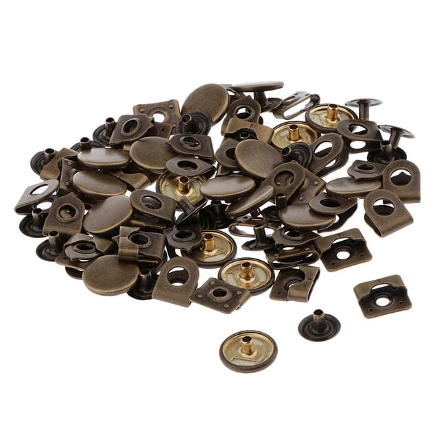20 juegos de ganchos para pantalones de 15 mm con cierre de barra y gancho para faldas y pantalones (DIY). Bronce
