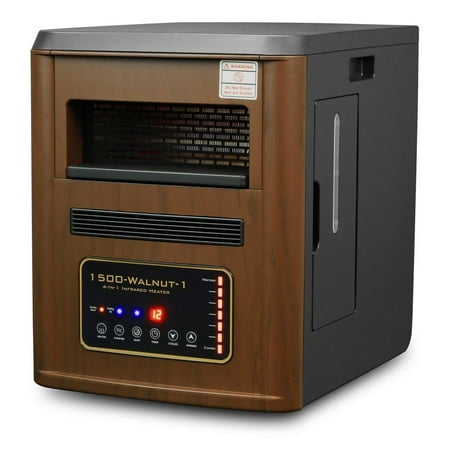 4 in1 Air Purifier Humidifier Quartz Infrared Heater Plasma Inverter 1500W, Cherry