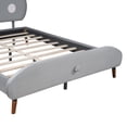 thumbnail image 7 of Upholstered Platform Bed, Full Size Velvet Fabric Wooden Bed Frame with Koala-Shaped Headboard, Platform Bed Frame for Bedroom, Wood Slat Support, No Box Spring Needed, Grey, 7 of 7