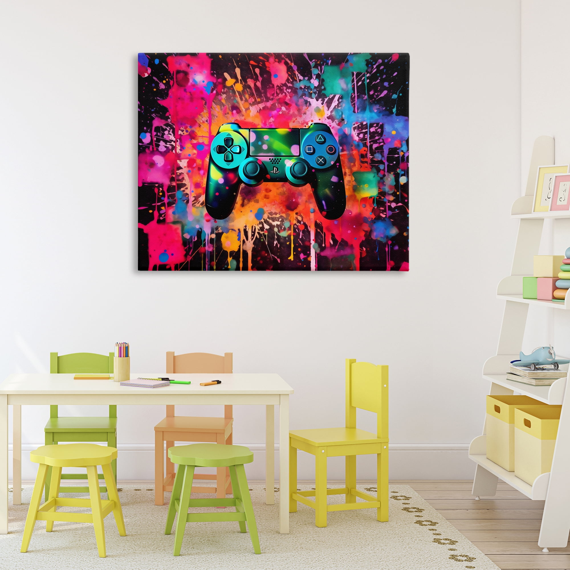 Stupell Industries Vibrant Gamepad Burst Canvas Wall Art, design by Creative Studio